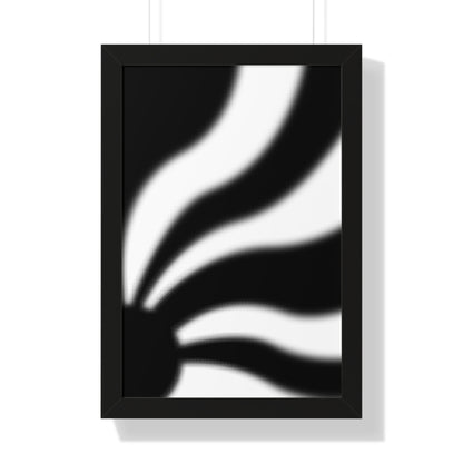 Rays - Black and White - Framed Vertical Poster