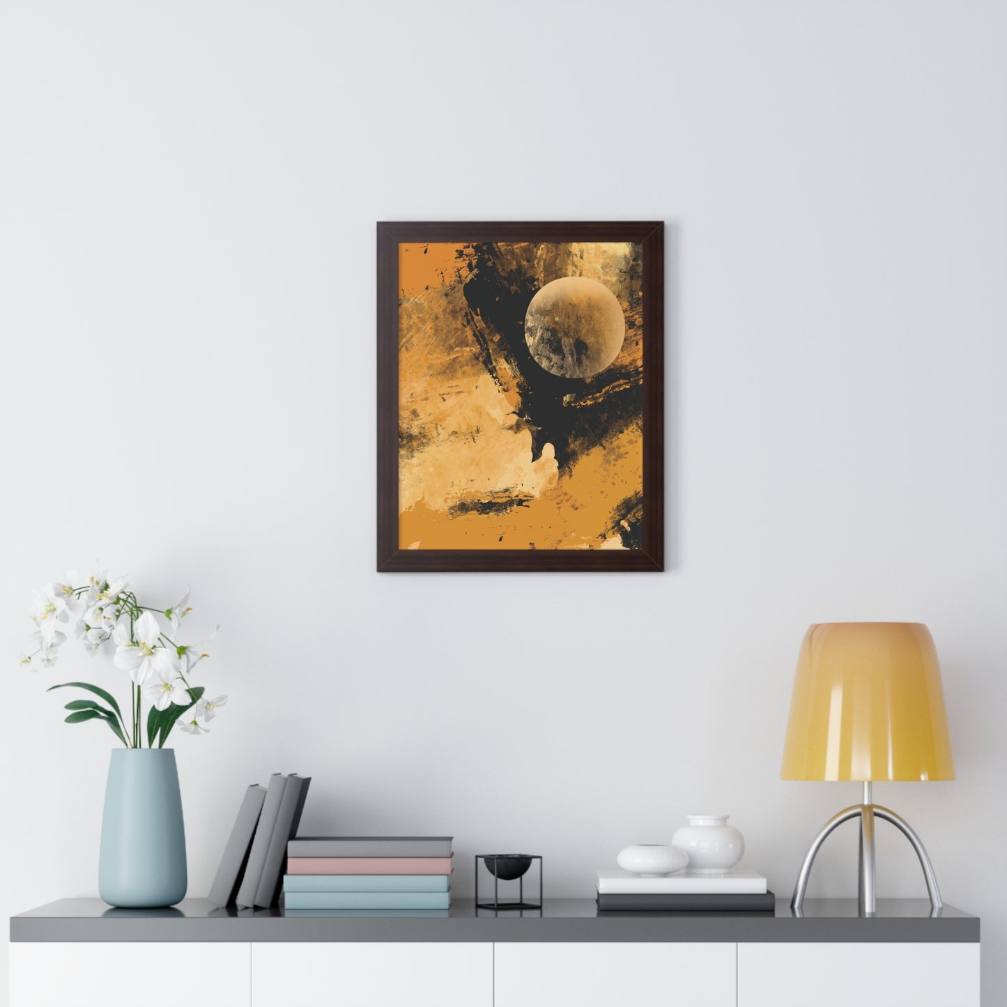 Distant Worlds Abstract Piece - Framed Vertical Poster