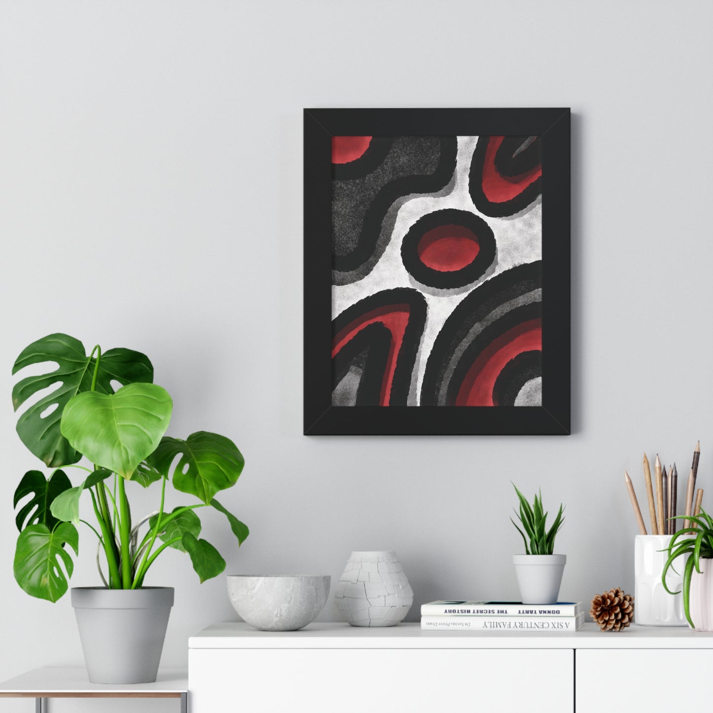 Surrounded Abstract Piece - Framed Vertical Poster - Noir Feel