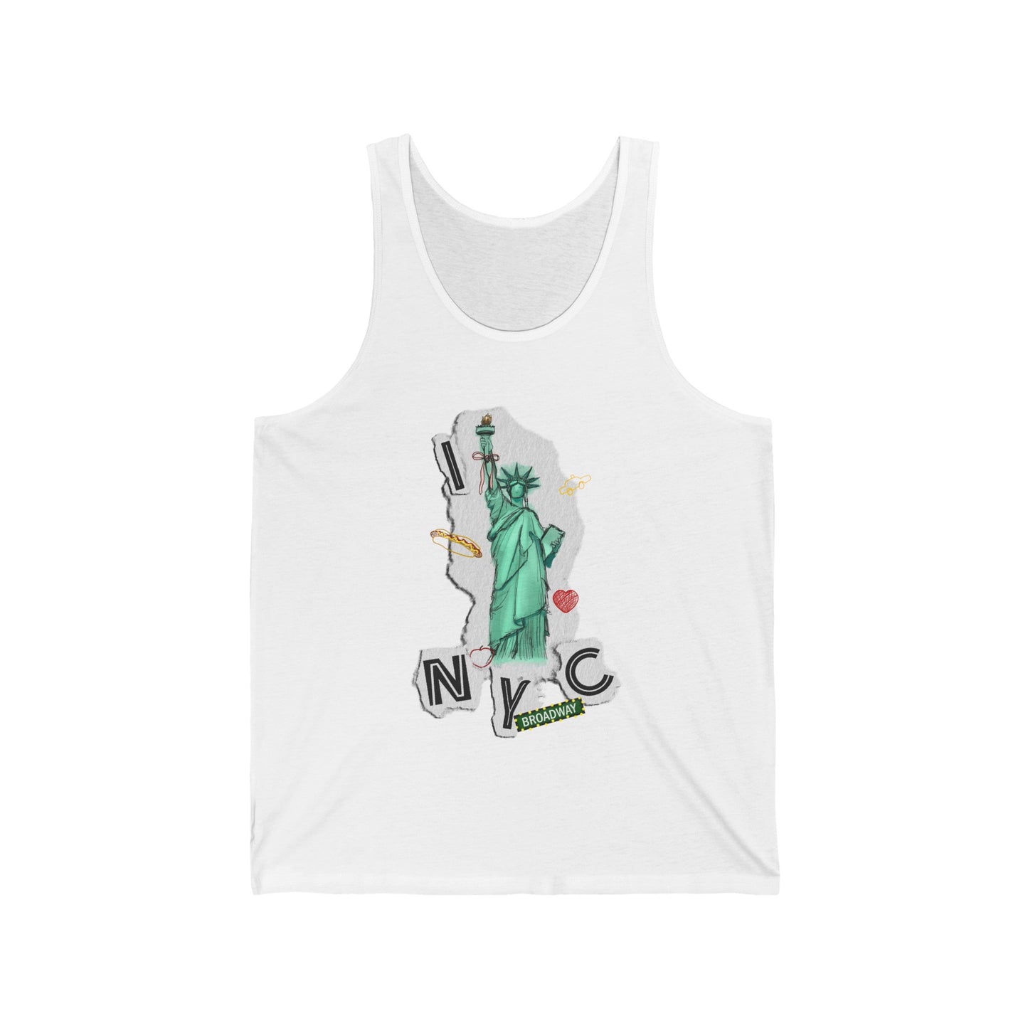 I Love NYC - Collage Design - Unisex Jersey Tank