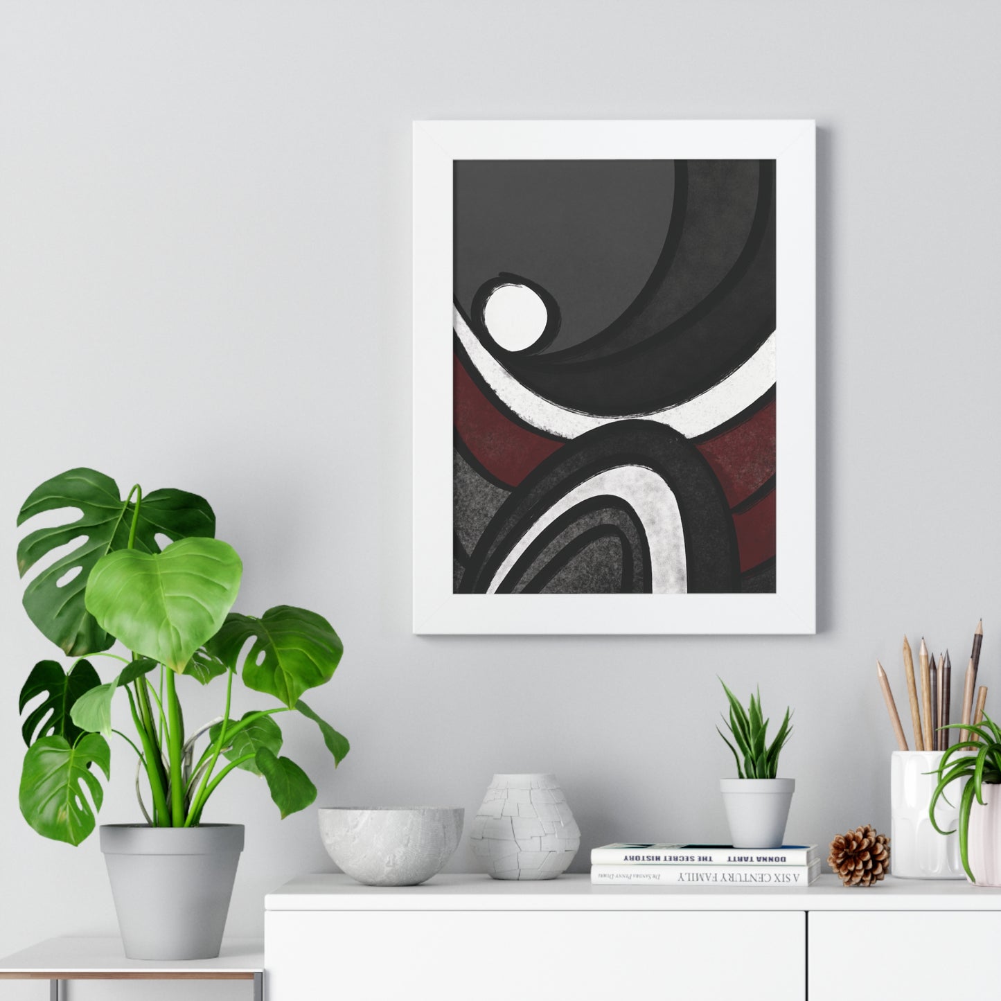 Ebb and Flow Abstract Piece - Framed Vertical Poster