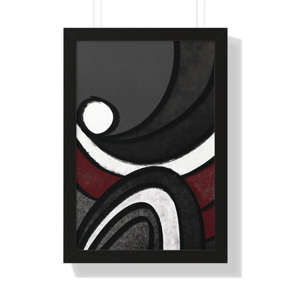 Ebb and Flow Abstract Piece - Framed Vertical Poster