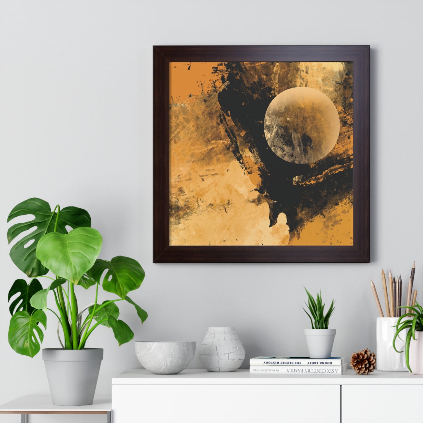 Distant Worlds Abstract Piece - Framed Vertical Poster