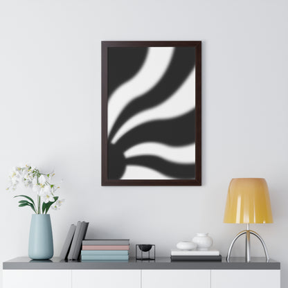 Rays - Black and White - Framed Vertical Poster