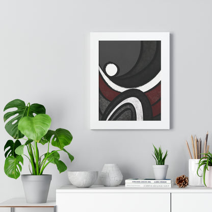 Ebb and Flow Abstract Piece - Framed Vertical Poster