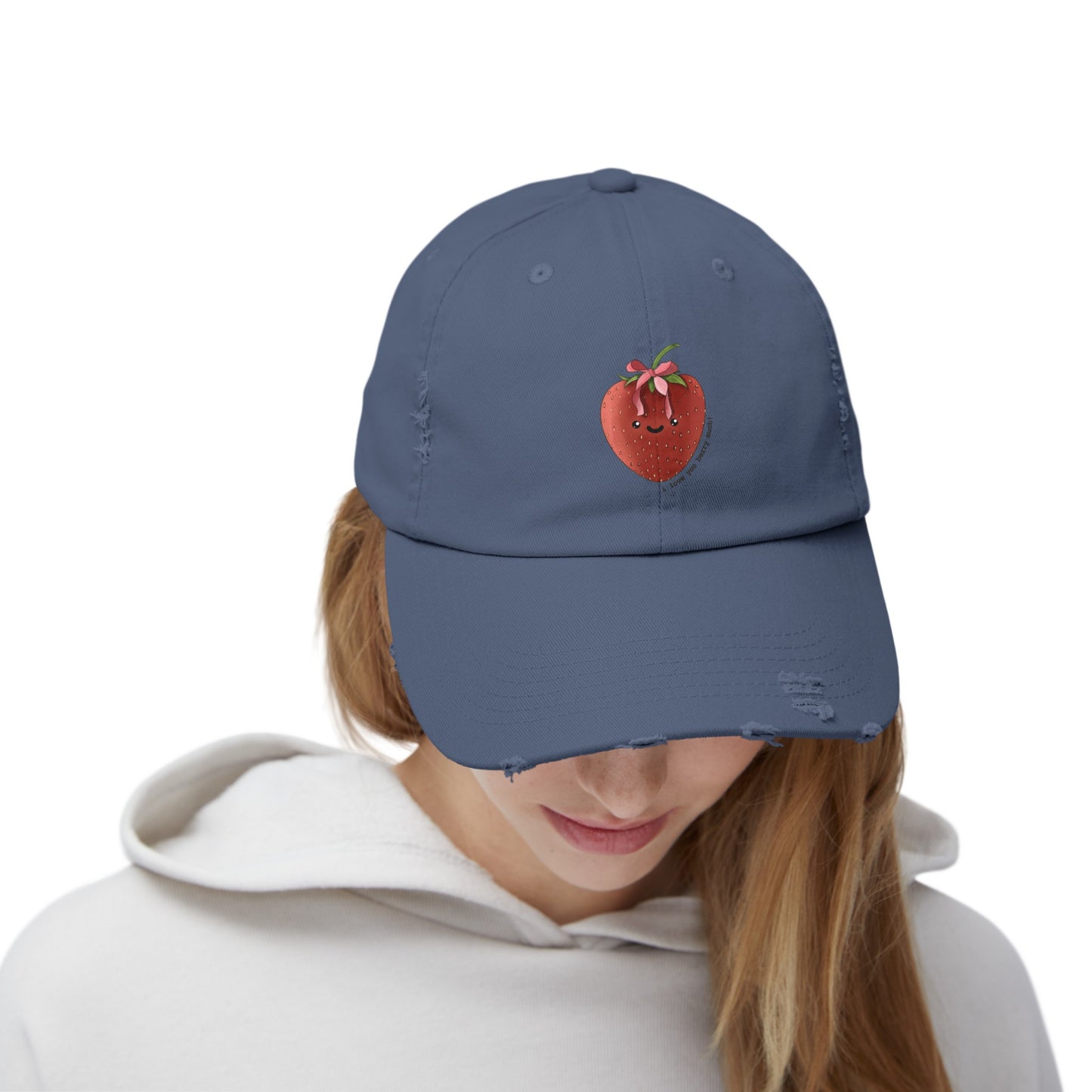 I Love You Berry Much - Strawberry - Distressed Cap