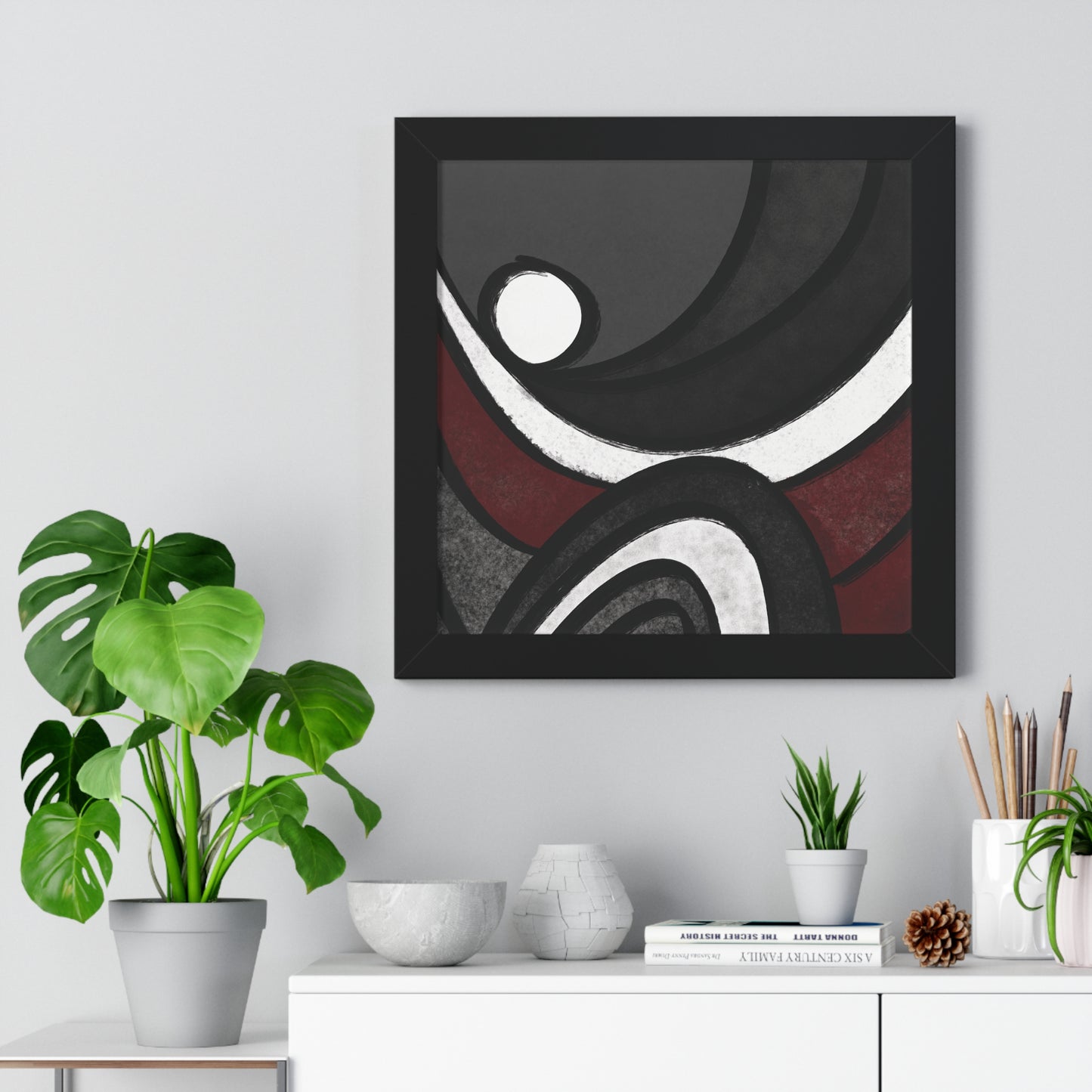 Ebb and Flow Abstract Piece - Framed Vertical Poster