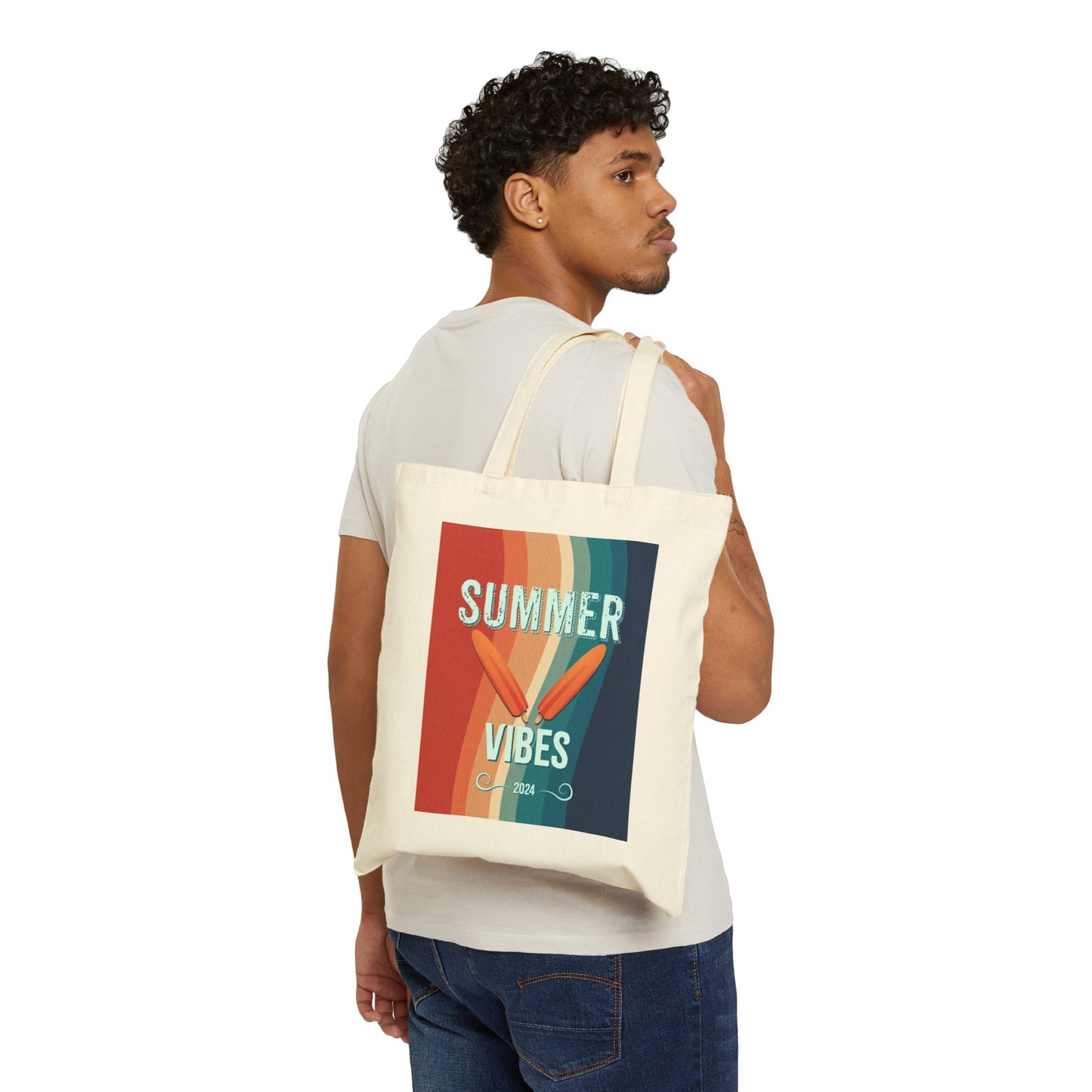 Summer Vibes Print - Cotton Canvas Tote Bag