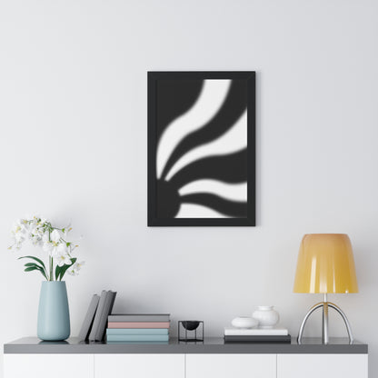 Rays - Black and White - Framed Vertical Poster