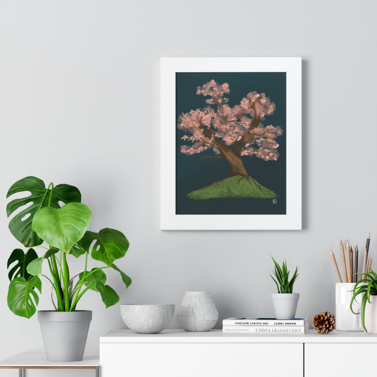 Cherry Blossom - Framed Vertical Poster