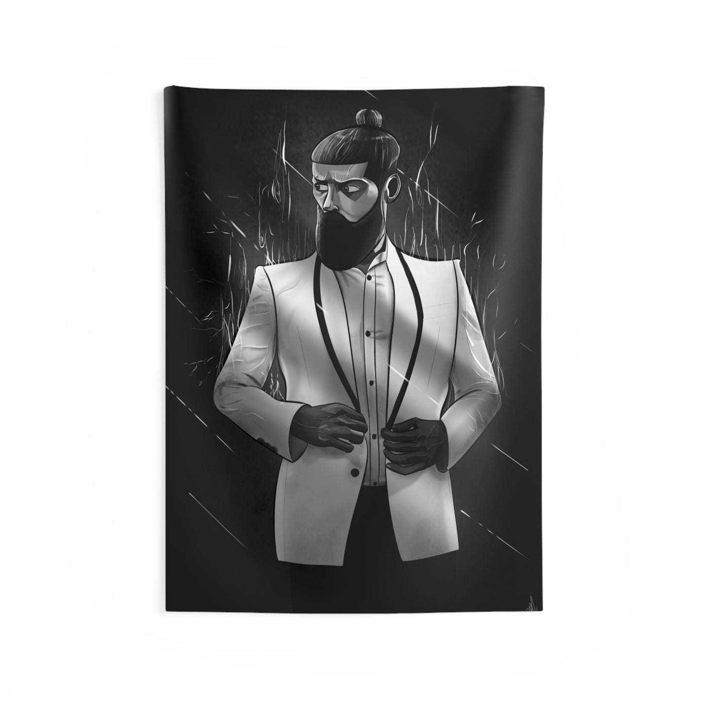 Bearded Man or Man On Fire - Indoor Wall Tapestries