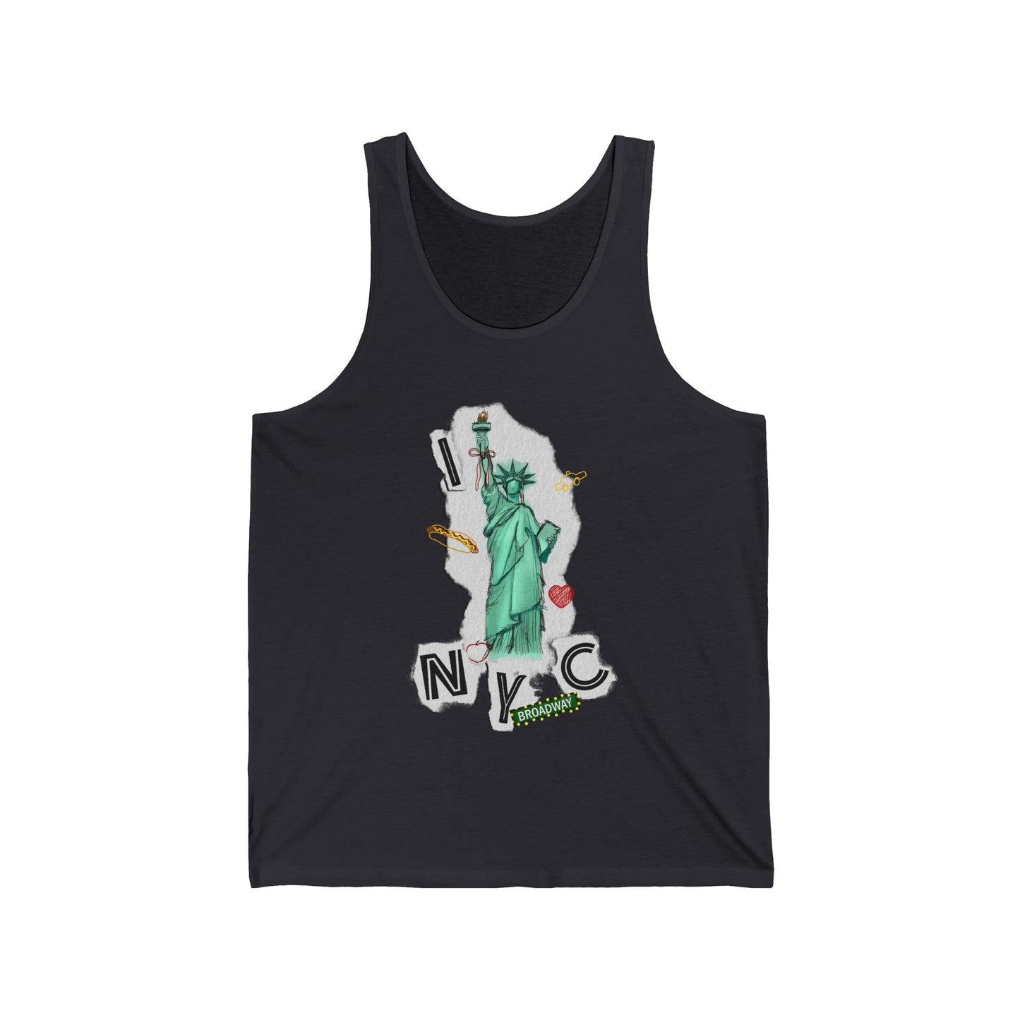 I Love NYC - Collage Design - Unisex Jersey Tank