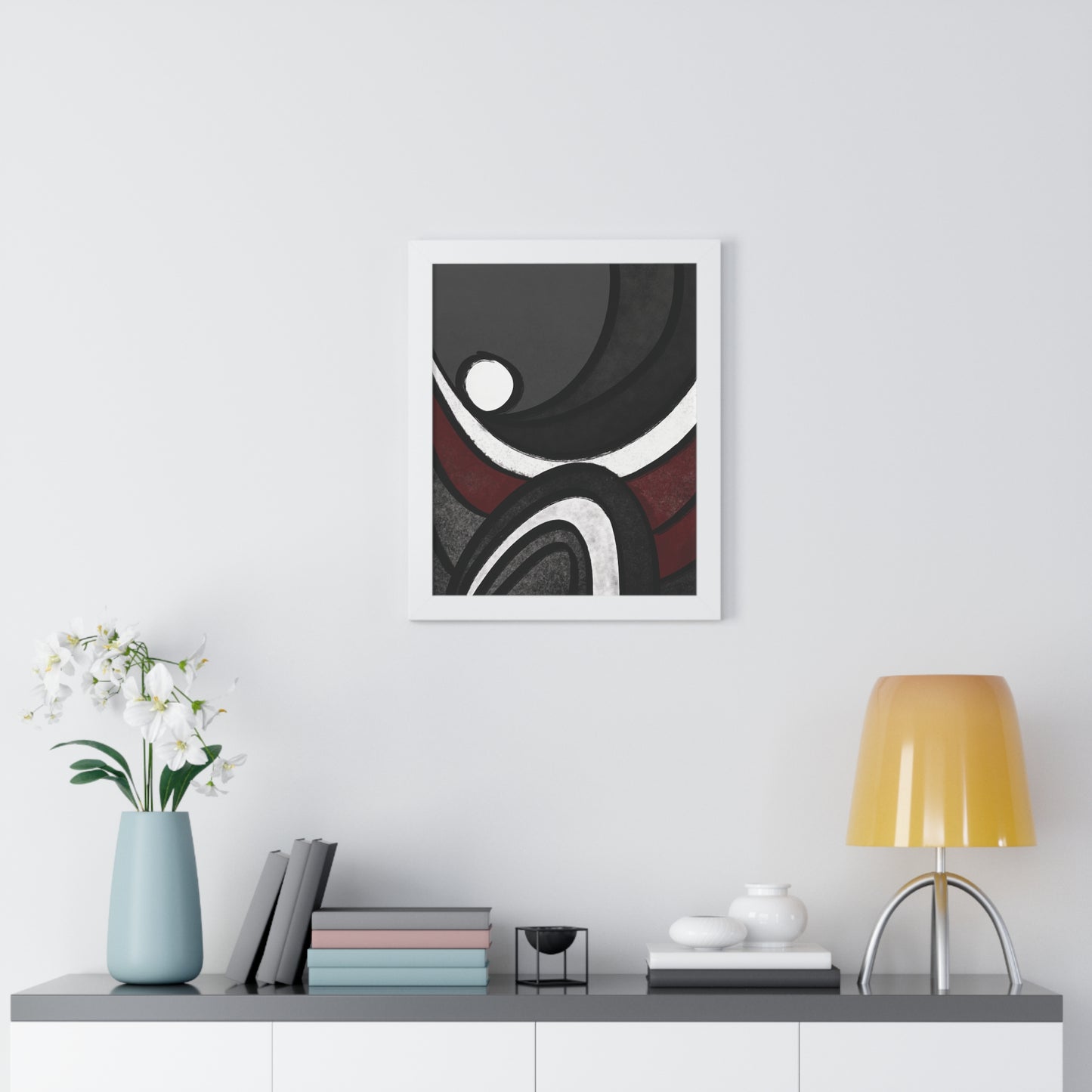 Ebb and Flow Abstract Piece - Framed Vertical Poster