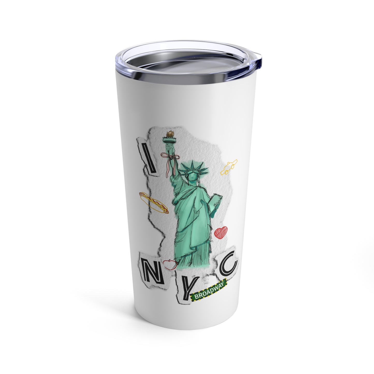 I Love NYC - Collage Design - Tumbler 20oz