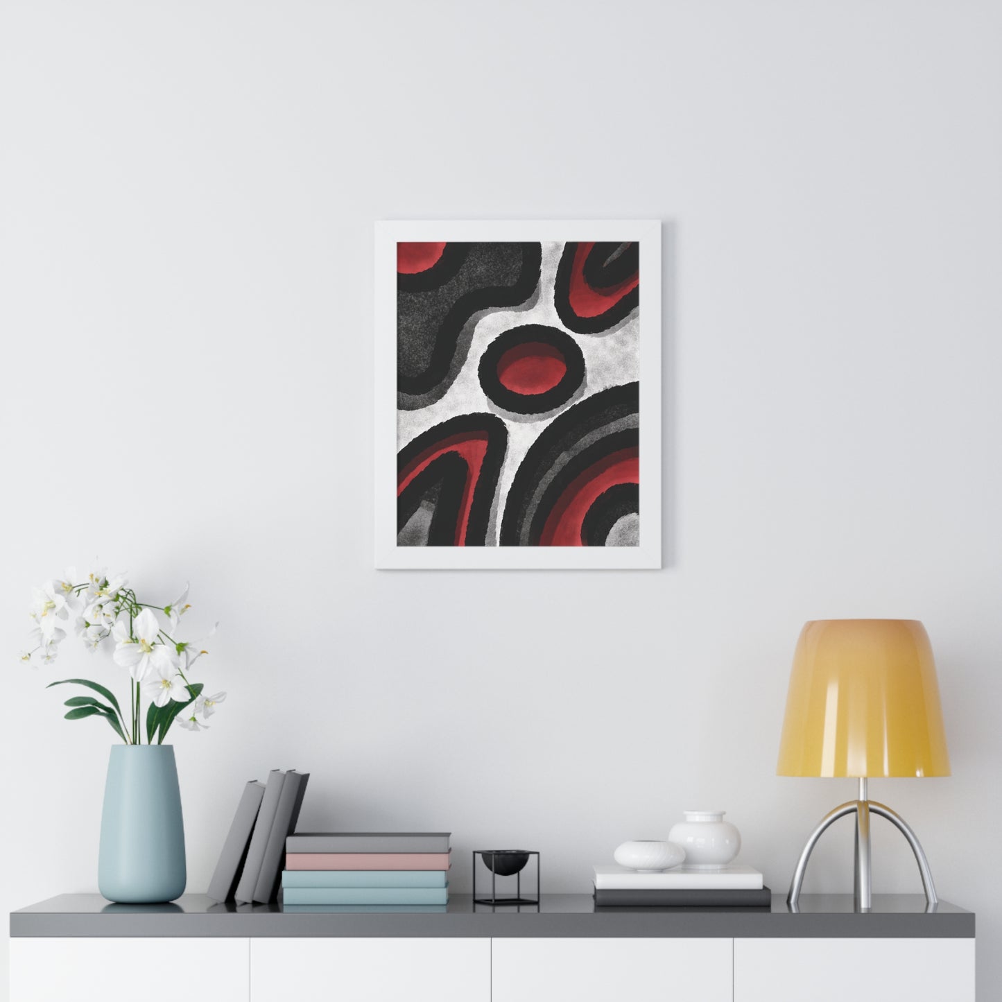 Surrounded Abstract Piece - Framed Vertical Poster - Noir Feel