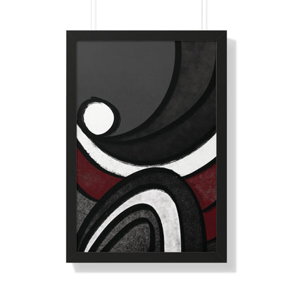 Ebb and Flow Abstract Piece - Framed Vertical Poster