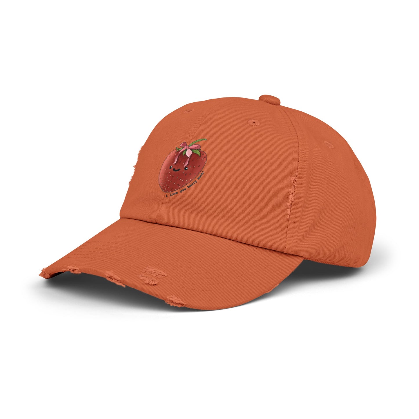 I Love You Berry Much - Strawberry - Distressed Cap