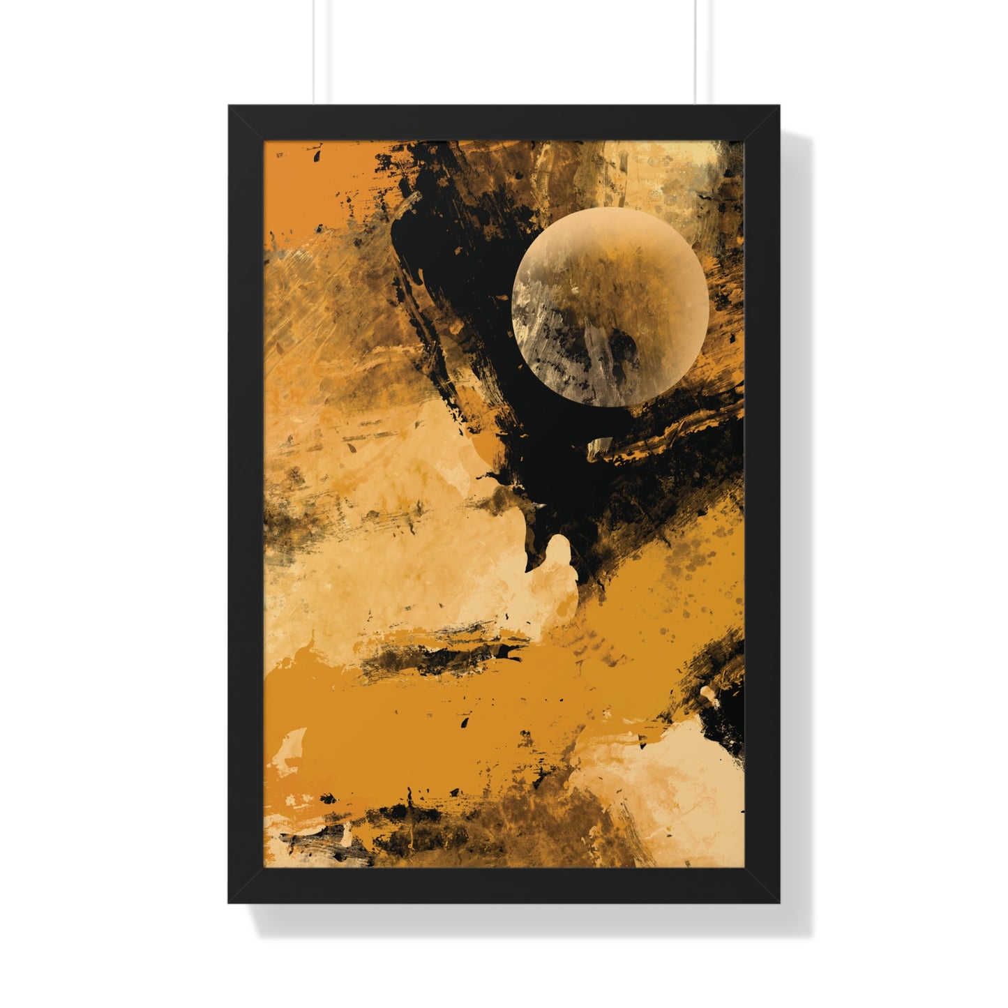 Distant Worlds Abstract Piece - Framed Vertical Poster