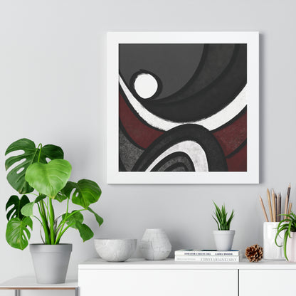 Ebb and Flow Abstract Piece - Framed Vertical Poster