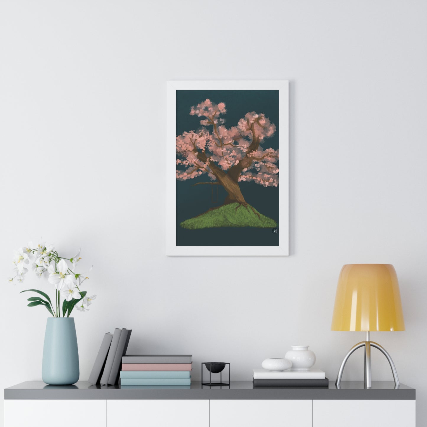 Cherry Blossom - Framed Vertical Poster