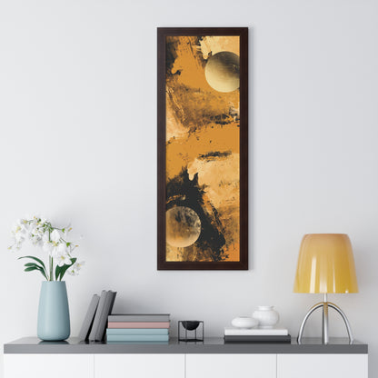 Distant Worlds Abstract Piece - Framed Vertical Poster