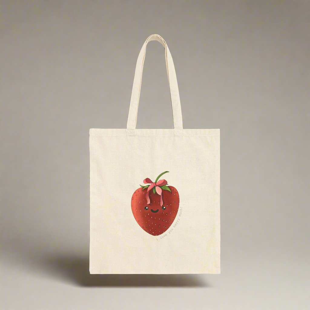 I Love You Berry Much - Cotton Canvas Tote Bag