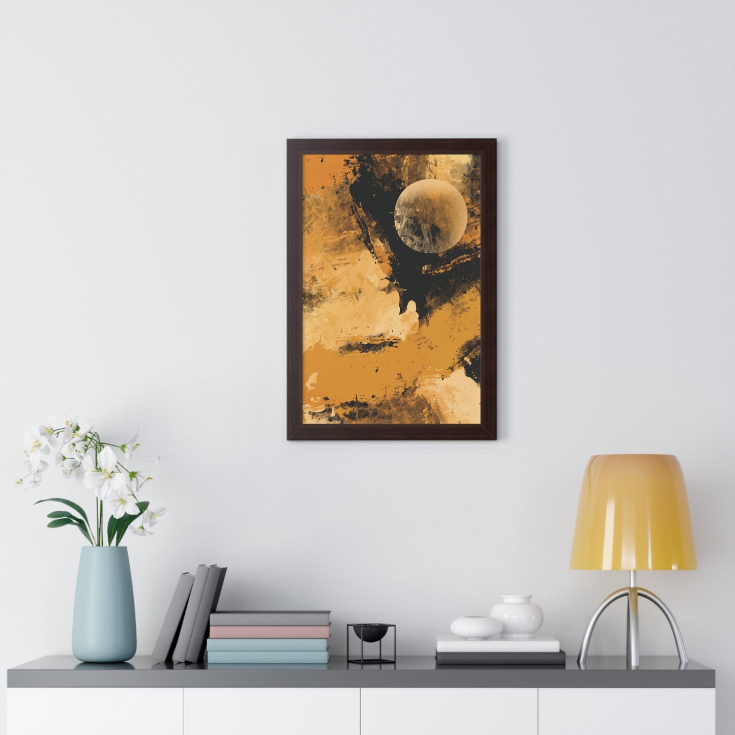 Distant Worlds Abstract Piece - Framed Vertical Poster