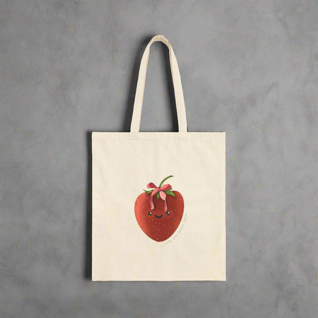 I Love You Berry Much - Cotton Canvas Tote Bag